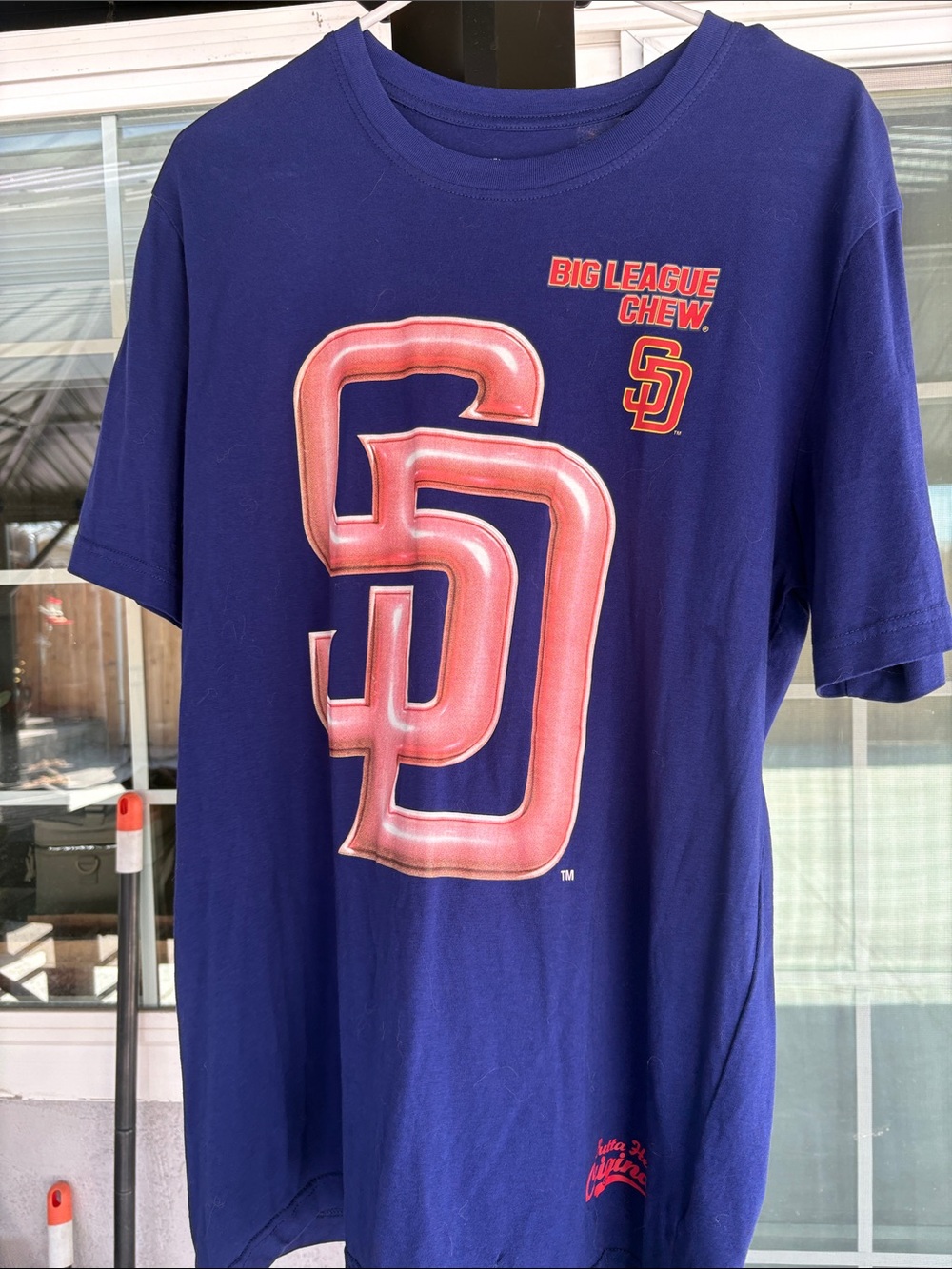 New Era Navy Short Sleeve Tee with Red Padres SD Logo